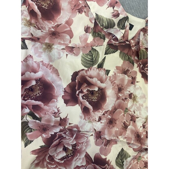 New EXPRESS Floral Print Ruffle Hi Lo Maxi Dress Pink Green Summer Size 12 - Picture 9 of 15